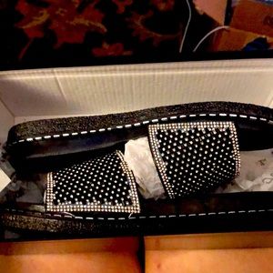 Black Diamond Studded Sandals Size 7.5